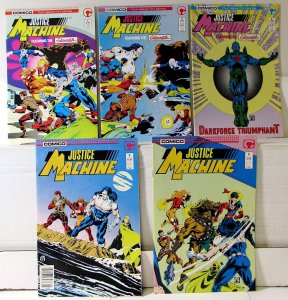 Justice Machine Lot 5 #5, 6, Elementals 1, 2, 3 1986 Comico Monolith Comics