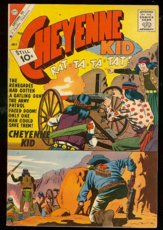 CHEYENNE KID #29 1961-CHARLTON COMIC-GATLING GUN-INDIAN VF