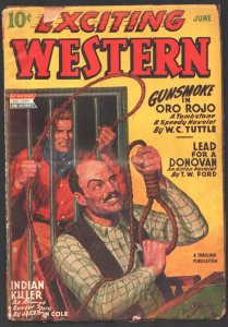 Exciting Western 6/1945-Hangman's noose-Hero pulp-bondage-Alamo Paige