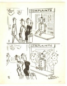 Robot Worker Complaints Gag - 1965 Signed art by Jack Markow