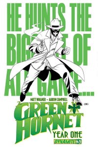 Green Hornet: Year One #3C VF/NM ; Dynamite | John Cassaday B&W Variant