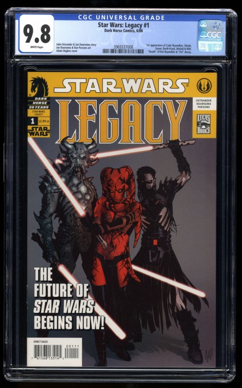 Star Wars: Legacy #1 CGC NM/M 9.8 1st Cade Skywalker and Darth Krayt!