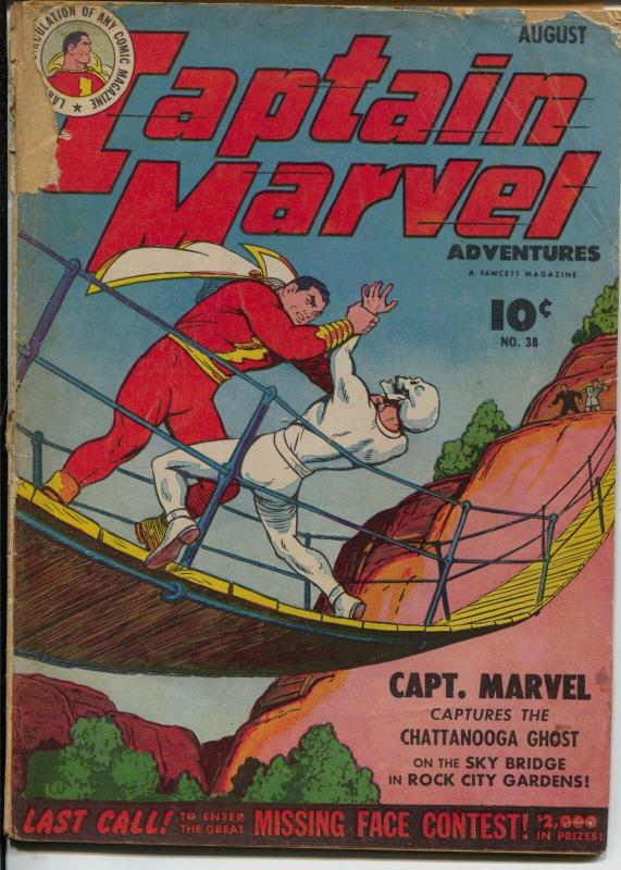 Captain Marvel Adventures #38 1944-Fawcett-Chattanooga Ghost G-