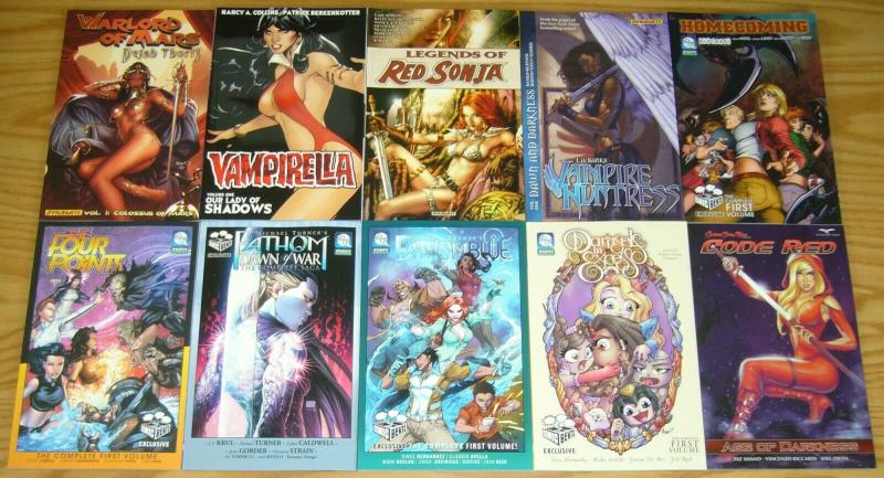 Lot of (10) Bad Girl TPBs - red sonja - vampirella - fathom (value: $159.90)