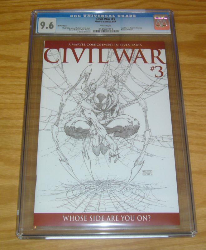 Civil War #3 CGC 9.6 michael turner 1:75 sketch variant - iron spider spider-man