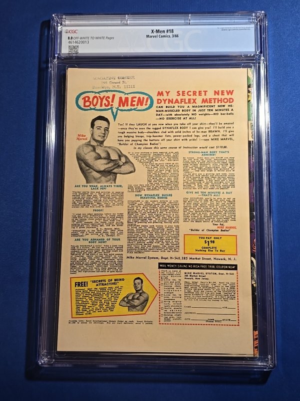 X-Men #18 1966 CGC 8.0 Magneto Appearance Marvel Comics