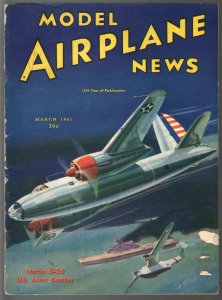 Model Airplane News 3/1941-Martin B-26 US Army Bomber-WWII era-pix-diagrams-VG