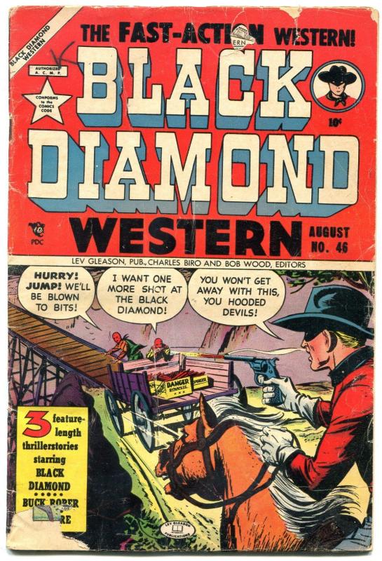 BLACK DIAMOND WESTERN #46 1953 LEV GLEASON GUNFIGHTS G+