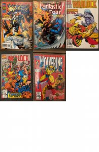 Mixed Lot of 5 Comics (See Description) Warlock, X Men, Fantastic Four, Wolve...