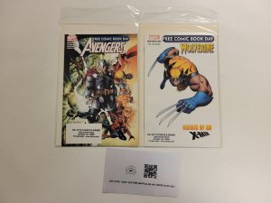 2 Free Comic Book Day Marvel Comic Books #1 Avengers + #1 Wolverine 66 TJ5