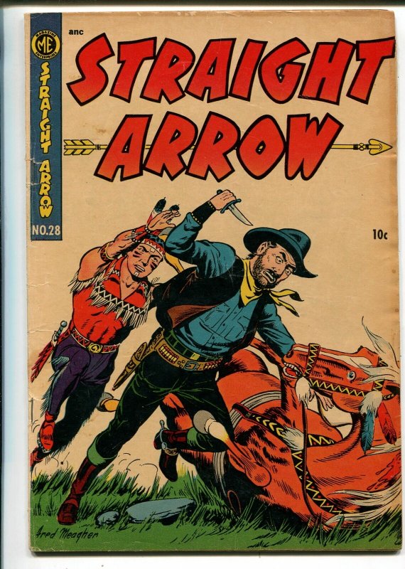 Straight Arrow #28 1953-ME-Red Hawk-Bob Powell-Fred Meagher-VG+