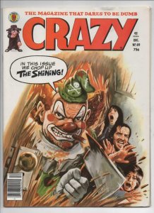 CRAZY #69 Magazine, VF, Obnoxio the Clown, Shining Stephen King, 1973 1980