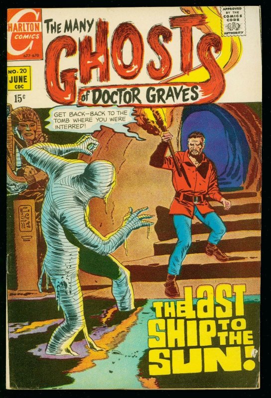 THE MANY GHOSTS OF DOCTOR GRAVES #20 1970-CHARLTON COMICS-DITKO ART- FN-