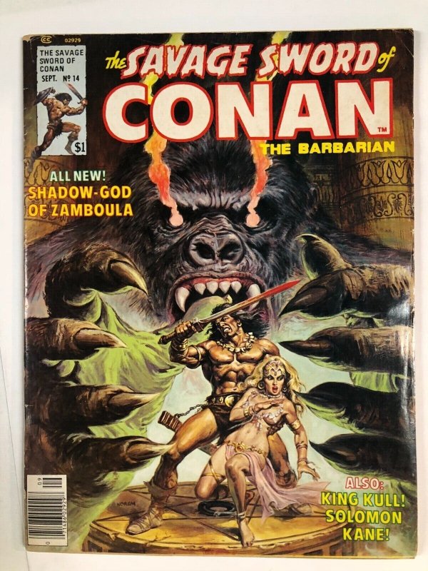 SAVAGE SWORD OF CONAN 14  (September 1976) VG+ NEAL ADAMS 