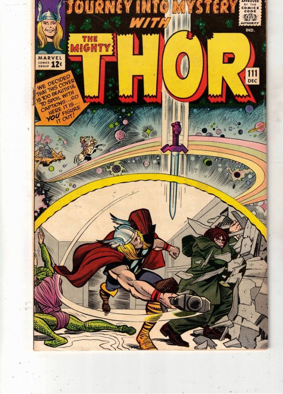 Journey into Mystery #111 Dec-64 VF HIGH-GRADE Thor vs Cobra and Hyde BEANTOWN!