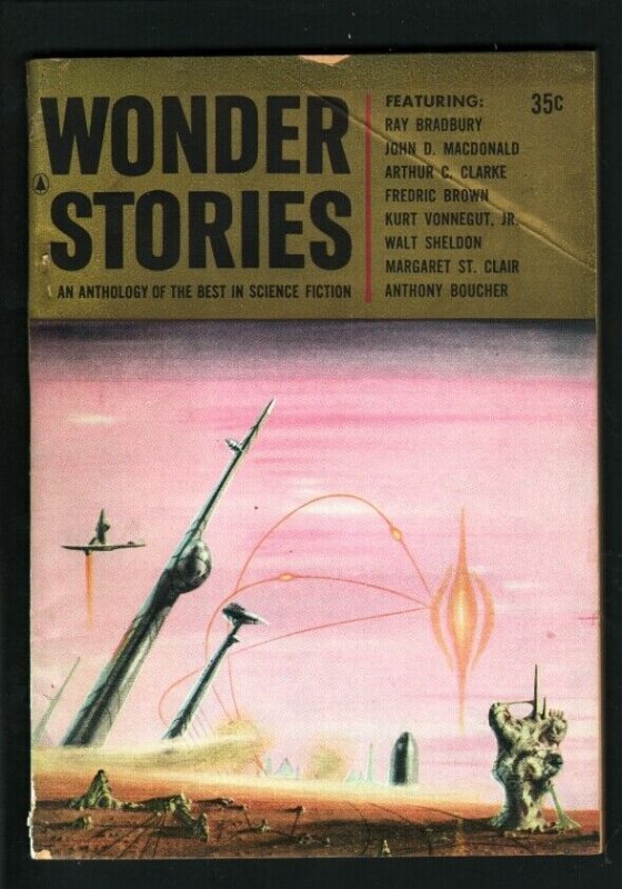 WONDER STORIES 1957-JOHN D MACDONALD-ARTHUR C CLARKE VG/FN