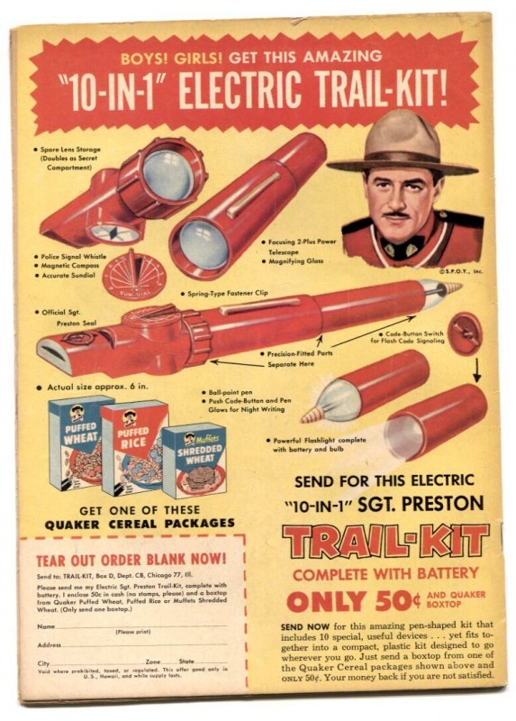 Sergeant Preston Of The Yukon #27  1958 - Dell  -VG - Comic Book