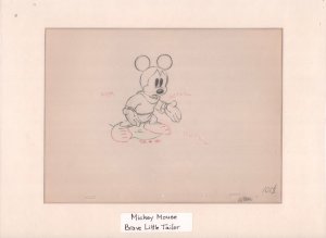 Micky Mouse Matted Animation Art - Brave Little Tailor - 1938