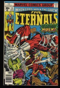 Eternals #14 VF/NM 9.0 Vs. Cosmic Powered Hulk ! Jack Kirby Art !