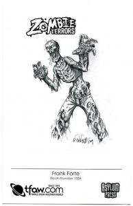Frank Forte Promo card, Zombie Terrors, Undead, Asylum Press, 5.5 x 7