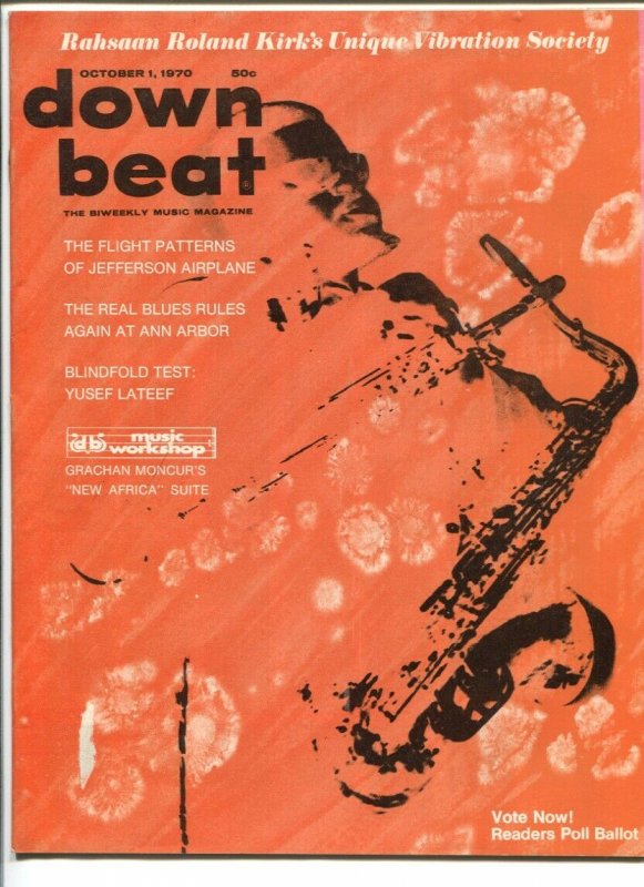 Down Beat 10/1/1970-Jefferson Airplane-YusefnLateef-pix-music history-G/VG