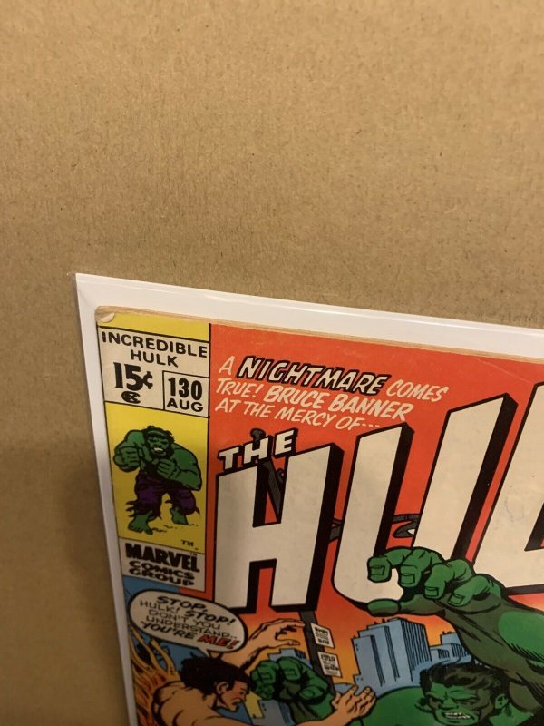 1970 THE INCREDIBLE HULK Comic #130 Silver Age, Marvel (C346)