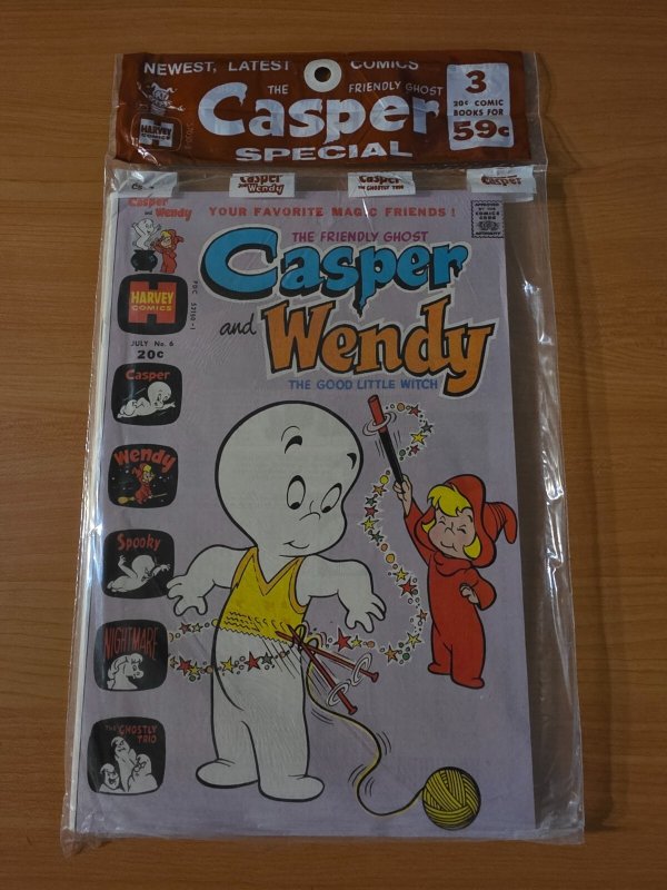 Harvey 3 Pack SEALED ~ Casper #168 And Wendy #6 Ghostly Trio #5  ~NM~ 1973