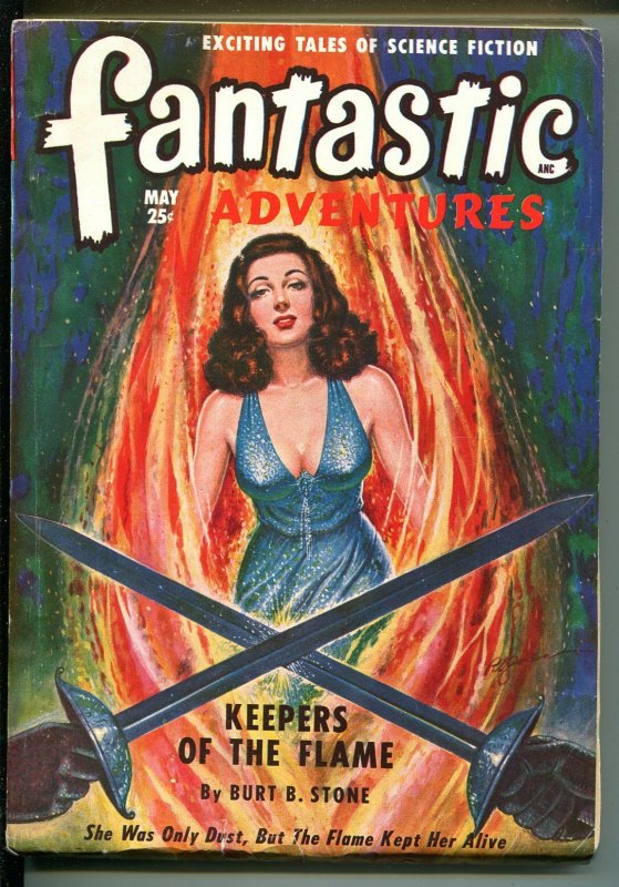 FANTASTIC ADVENTURES 5/1949-ZIFF-DAVIS-PULP SCI-FI-JONES-BLADE-RECOUR-g/vg