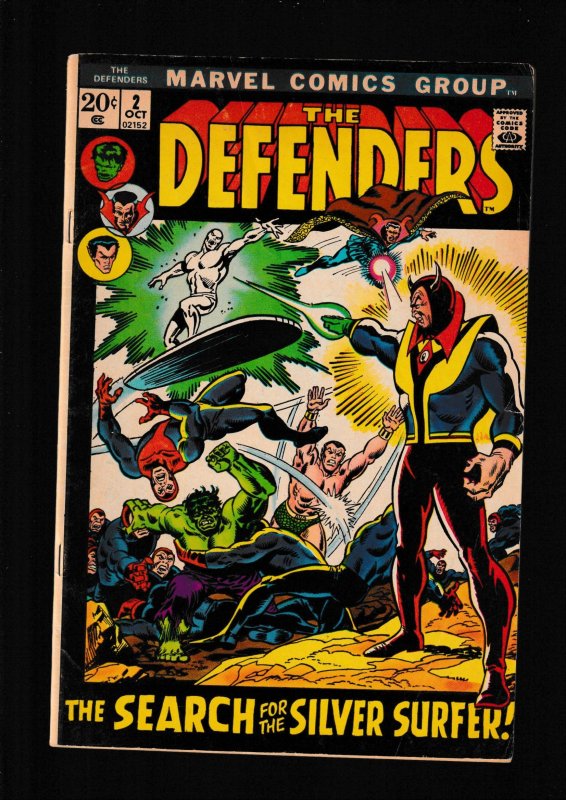 The Defenders #2 (1972) FN / DOCTOR STRANGE / HULK / NAMOR / SILVER SURFER