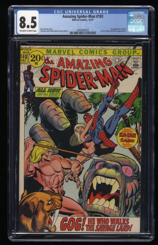 Amazing Spider-Man #103 CGC VF+ 8.5 1st Appearance Gog! Ka-Zar!