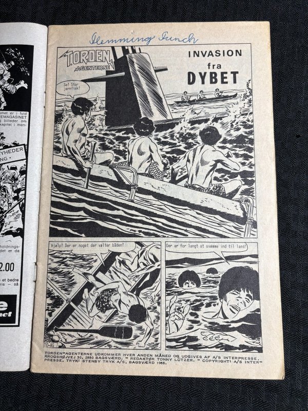 1968 TORDEN AGENTERNE (Thunder Agents) #7 G/VG 3.0 Dynamo Menthor DANISH