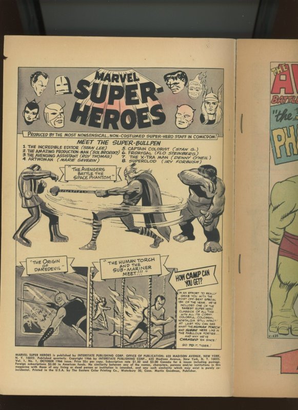 (1966) Marvel Super Heroes #1: SILVER AGE! KEY ISSUE! WE COMBINE SHIPPING! (4.0)