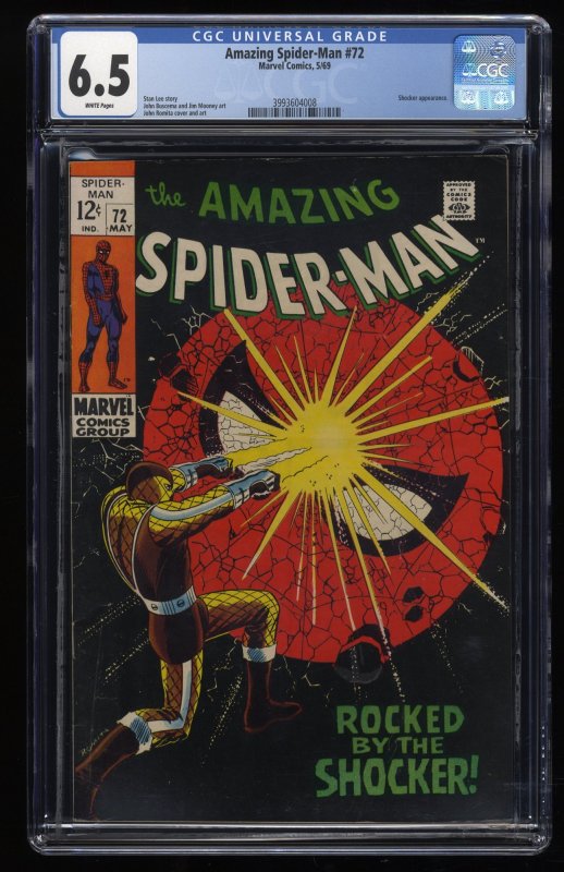 Amazing Spider-Man #72 CGC FN+ 6.5 Shocker Appearance! John Romita Sr. Cover!
