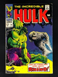 The Incredible Hulk #104 (1968) FN+ Classic Hulk vs Rhino Battle