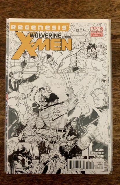 Wolverine & the X-Men #4 2nd Printing Black and White Variant (2012)