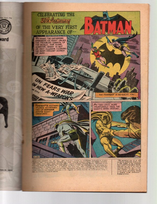 Detective Comics #387 - reprints Batman 1st appearnce - Joker - 1969 - VG 