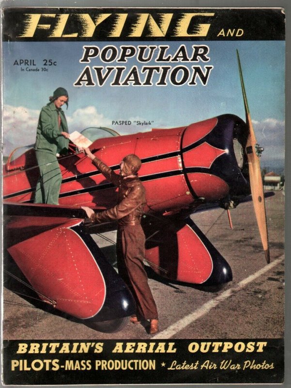 Popular Aviation 4/1941-latest air war pix-Herman Goering-pulp thrills-VG-