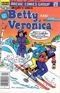 Archie's Girls Betty And Veronica #341 FN ; Archie | April 1986 Snow Skiing