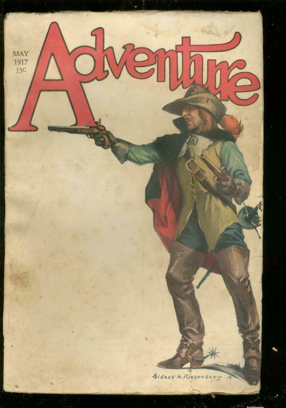 ADVENTURE PULP -MAY 1917-H RIDER HAGGARD-TALBOT MUNDY G/VG