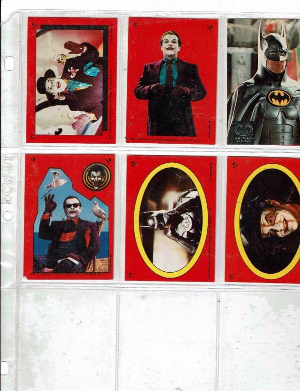 Mix Of 41 Batman Trading Cards/ Stickers Joker Jack Nicholson & Keaton 1989 J146