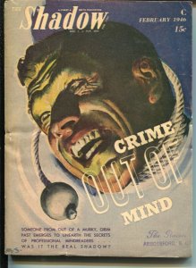 Shadow 2/1946-Street & Smith-Crime Out Of Mind-hero pulp-VG