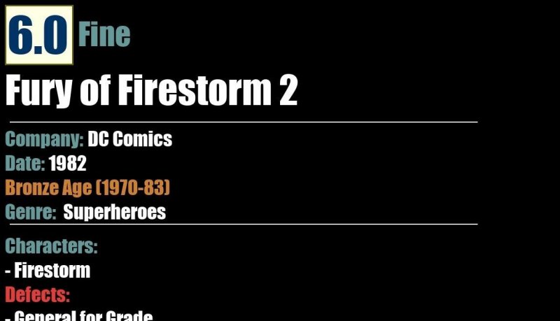 Fury of Firestorm 2 (1982) FN Bronze Age DC Comics
