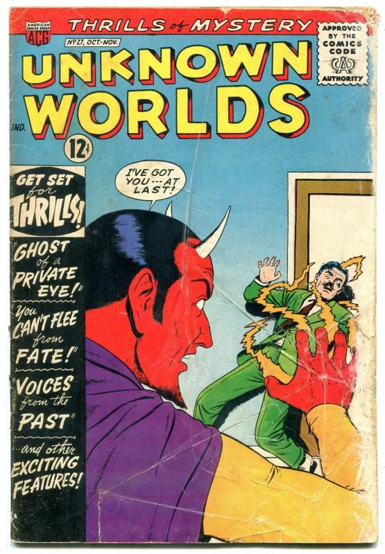 Unknown Worlds #27 1963- devil / satan cover FAIR