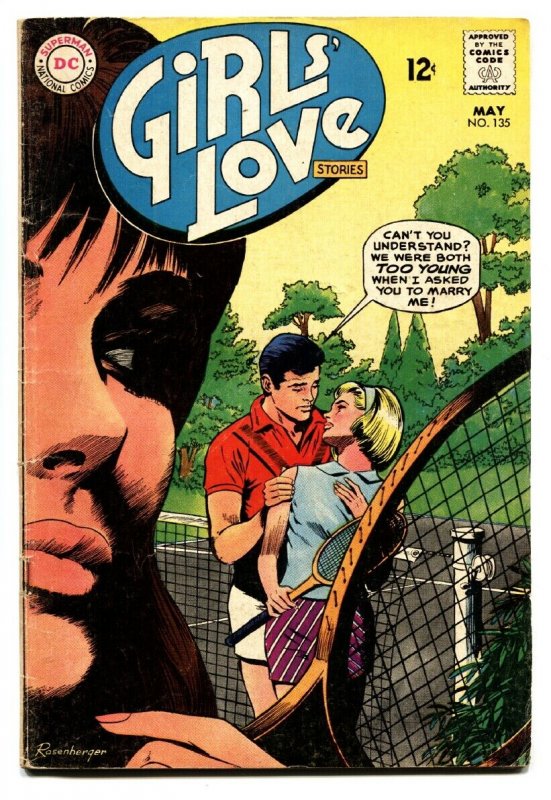 Girls' Love Stories #135 1968- Tennis cover- DC Romance VG 