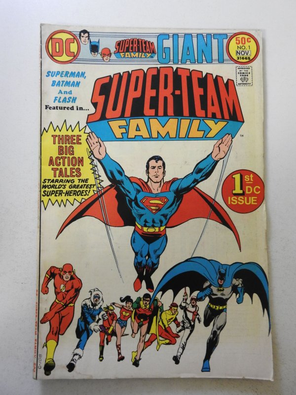 Super-Team Family #1 (1975) VG Condition moisture stain, 1/2 spine split