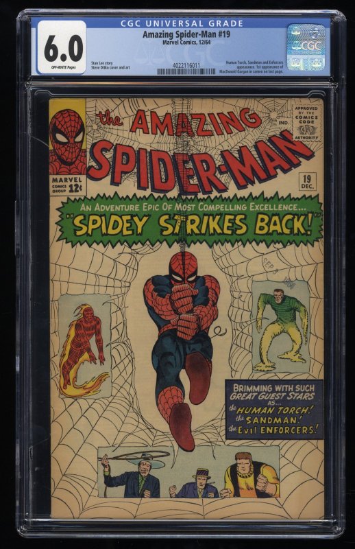 Amazing Spider-Man #19 CGC FN 6.0 Off White 1st Appearance MacDonald Gargan!