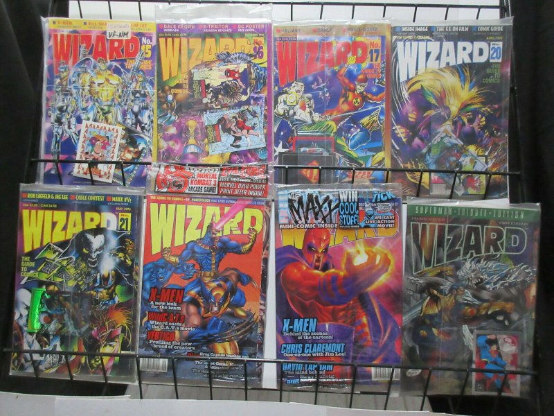 Wizard Magazine Lot of 8Diff from 1992 to 1995 Sealed in Original Bags w Goodies