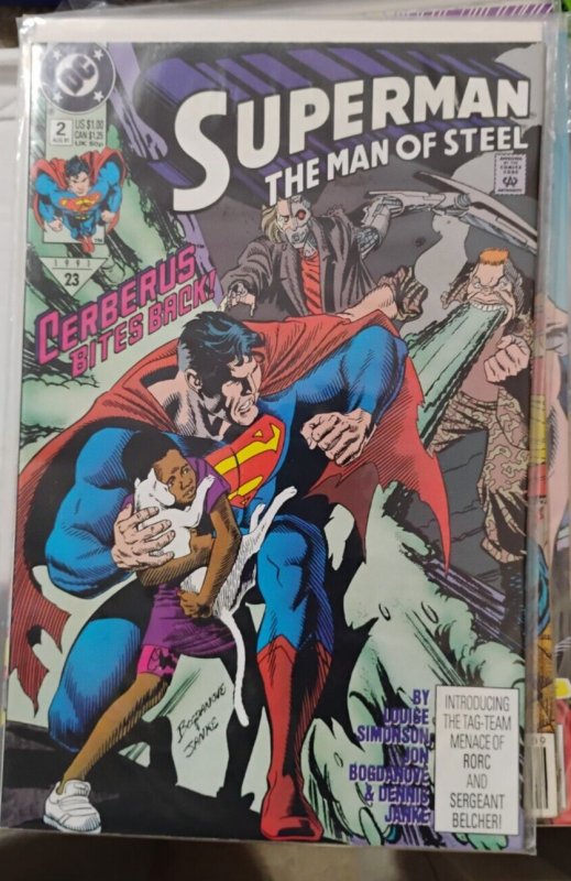 SUPERMAN THE MAN OF STEEL # 2  1991 DC COMICS CLARK KENT