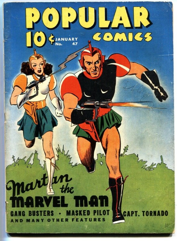 Popular #47 1940-Dell-2nd Martan The Marvel Man-Bronc Peeler-Fred Harman-vg-