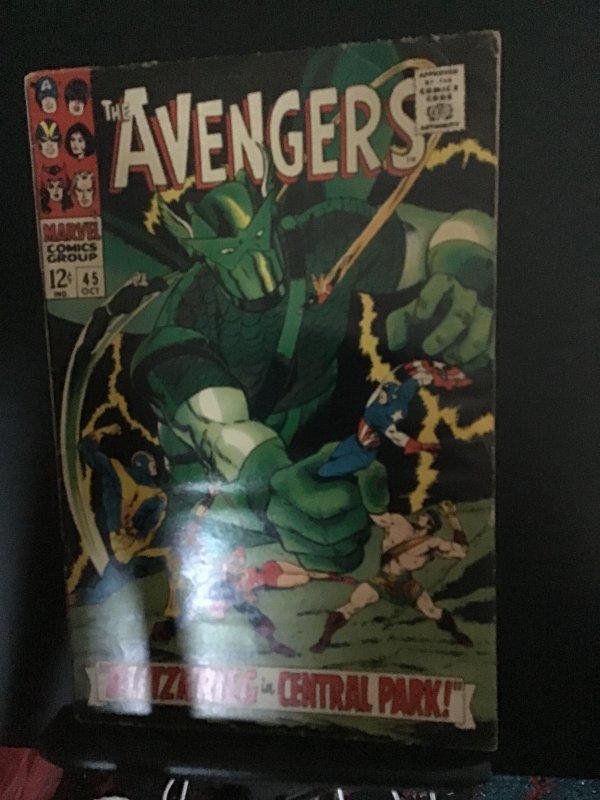 The Avengers #45 (1967) 1st Super-Adaptoid! Hercules Joins The Team!  VG/FN